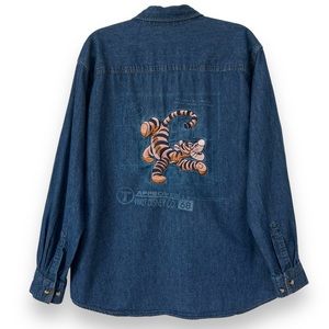 The Disney Store Winnie The Pooh Tigger Denim Button Down Long Sleeve